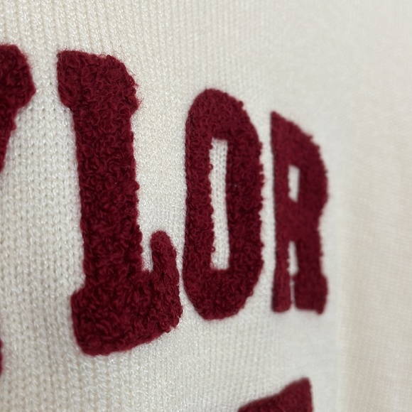 New RED Taylor swift stripe varsity style knit sweater size XS - Picture 4 of 5